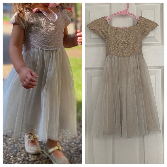 Monsoon Other - Monsoon Estella Sparkle Dress- Gold